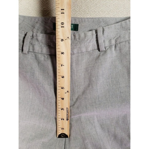 Lauren Ralph Lauren Pants Womens 6p Gray Wool Straight Wide Leg Slash Pockets - Picture 6 of 10